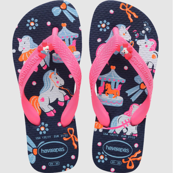Chinelo Havaianas Infantil Menina Azul e Rosa