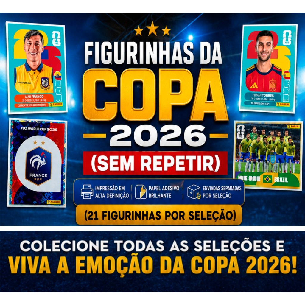 Figurinha copa 2026 Sem Repetir Todas seleções