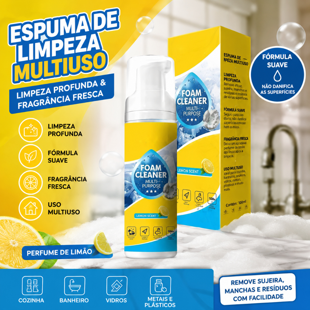 Poderoso e Multifuncional Limpador de Espuma para 