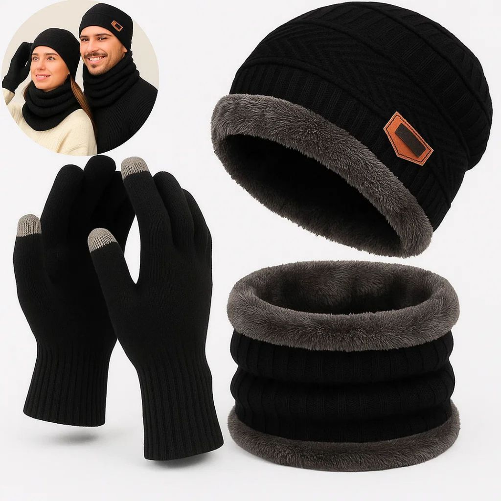 Kit Inverno Touca Gorro Cachecol Gola Luva Térmic