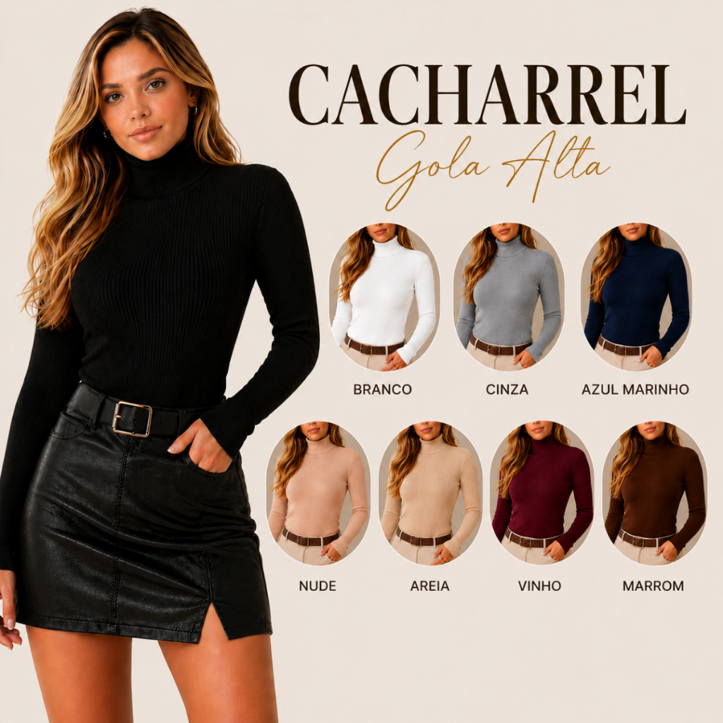Cacharrel Feminina Gola Alta Blusa De Frio Segunda