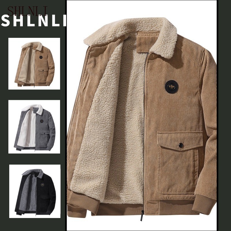 Jaqueta Masculina Casual De Veludo Americano Com Z