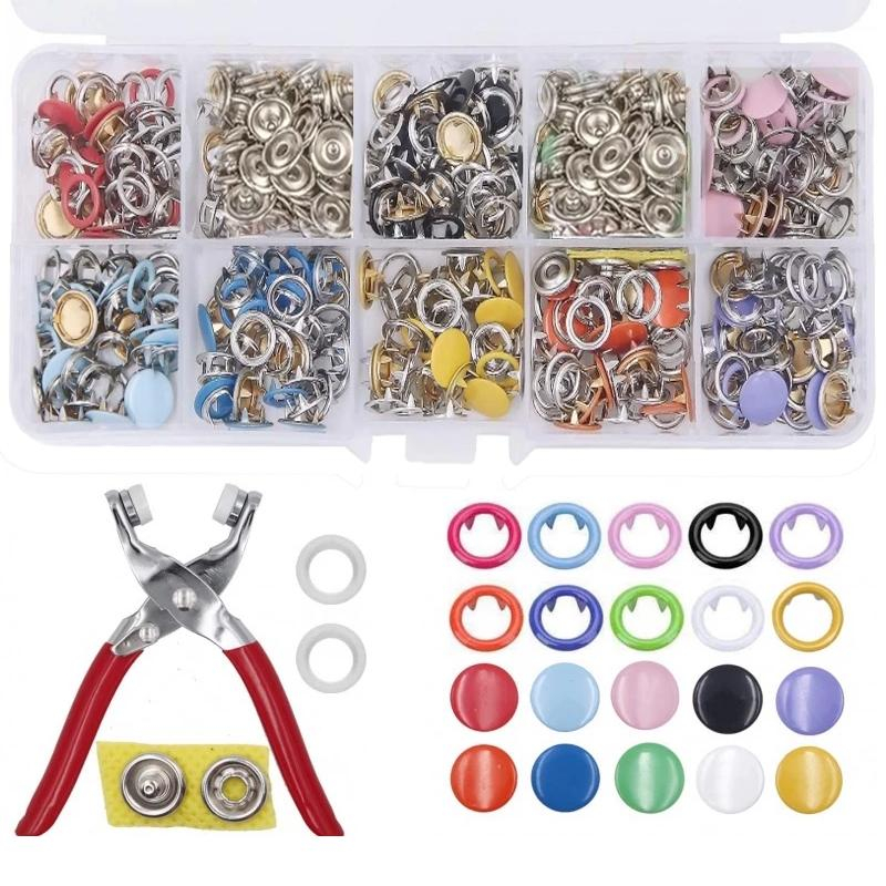 kit de Alicate Aplicador Para Botao De Metal De Pr