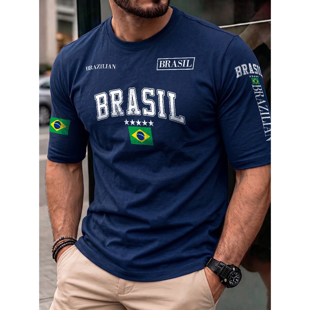 Camiseta Masculina Brasil Brazilian 100% Algodão 