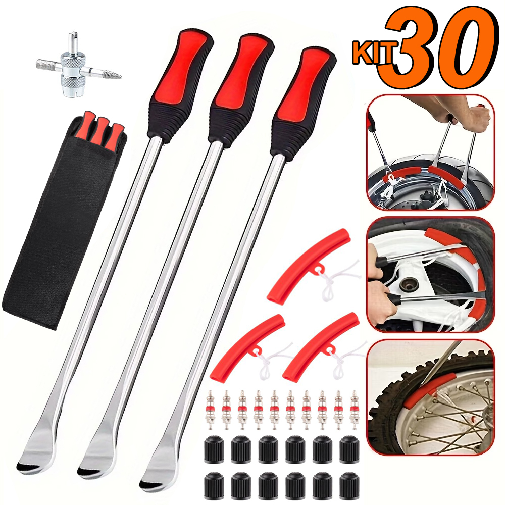 Kit 30 Espátulas Borracheiro Chata Para Desmontar