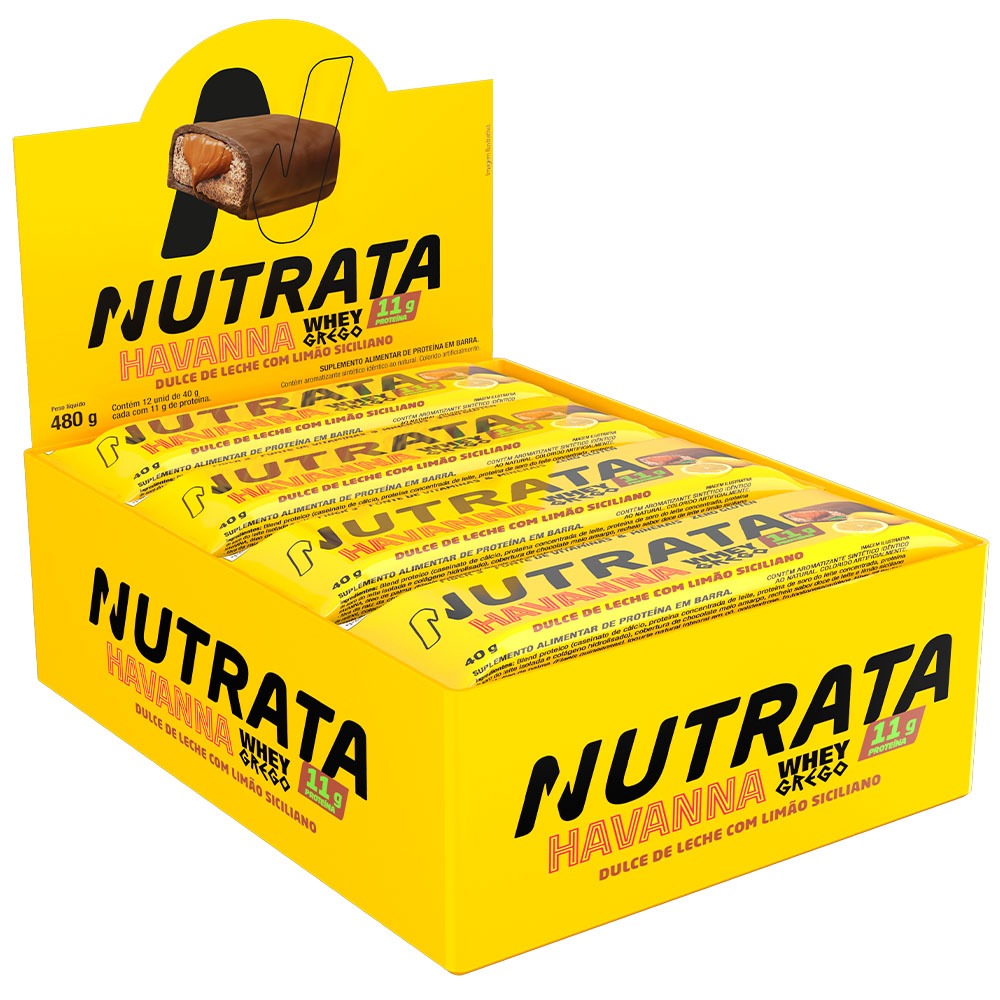 Whey Grego Bar Doce de Leite Havanna Display 12Und