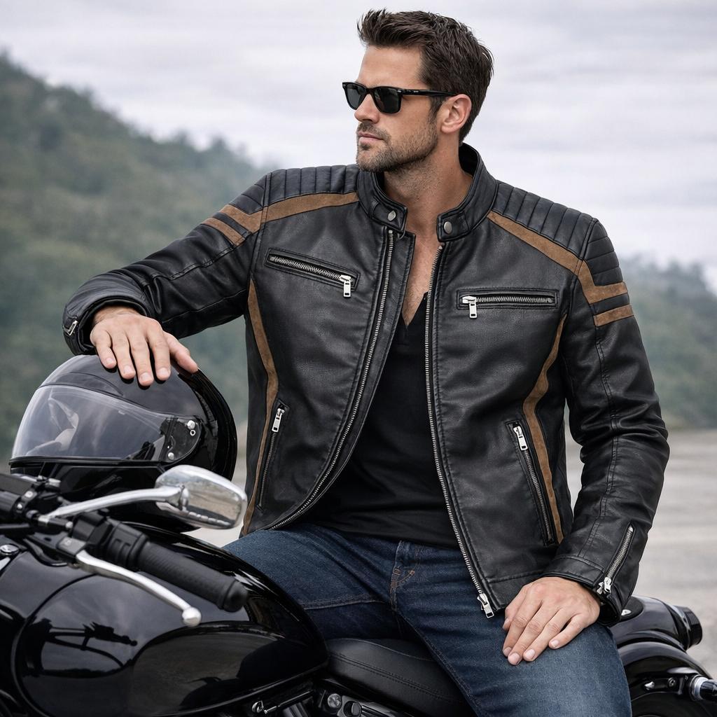 Jaqueta De Couro Masculina Casaco Blusa De Frio Im