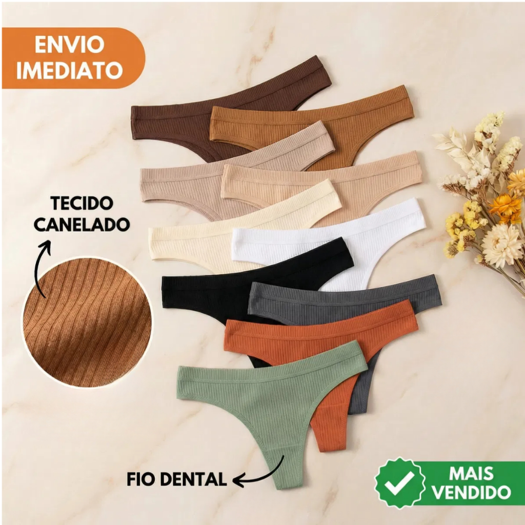 Kit 12, 10 , 8 Ou 4 Calcinhas Fio Dental Ribana Ca