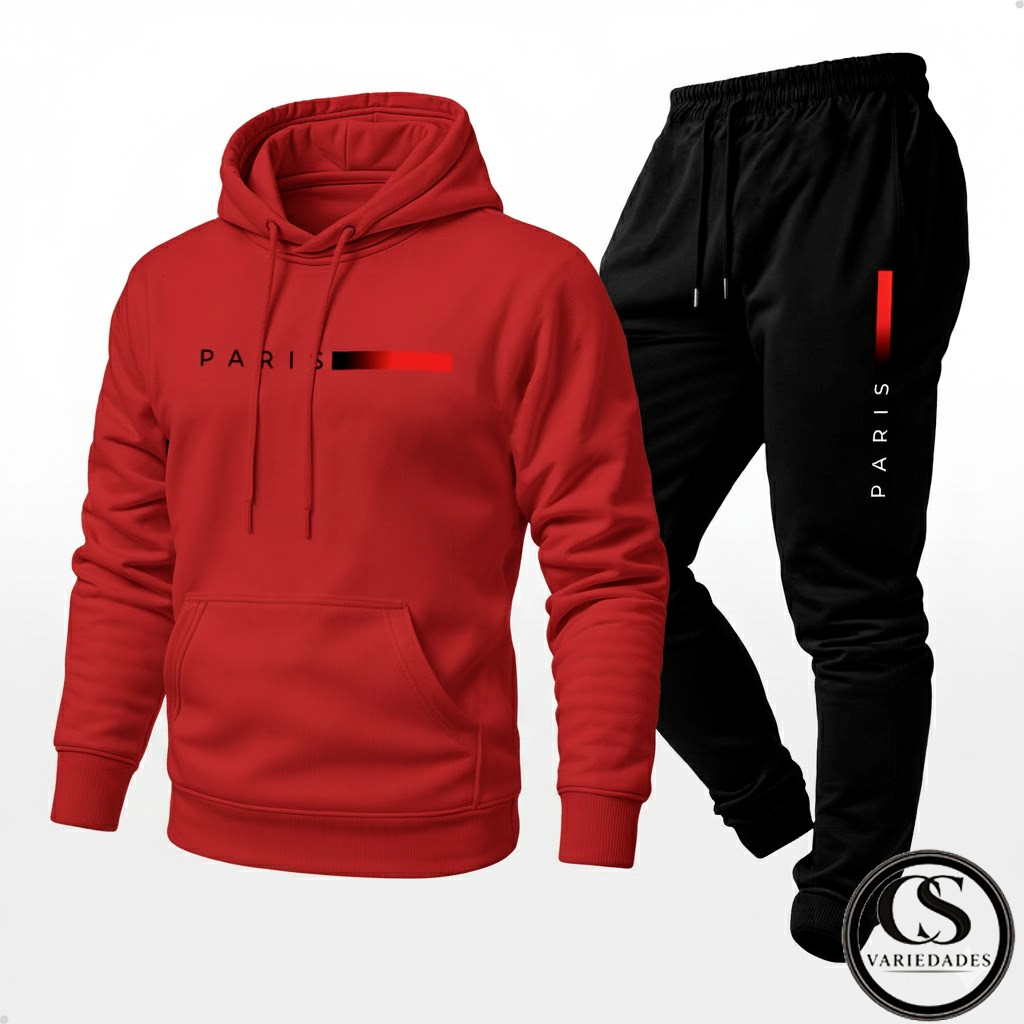 Conjunto Moletom Unissex Estampado Paris Calça e 