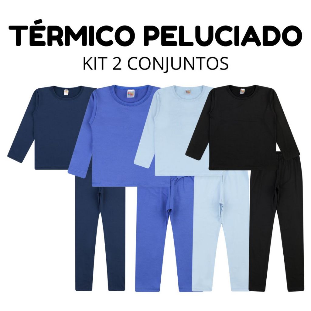 Kit 2 Conjuntos Térmico Peluciado Flanelado Mascu