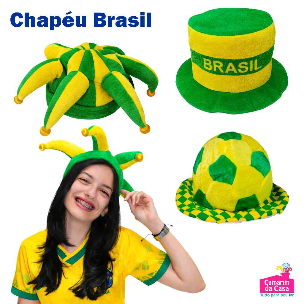 Chapéu do Brasil Copa do Mundo Torcedor Modelo Ca