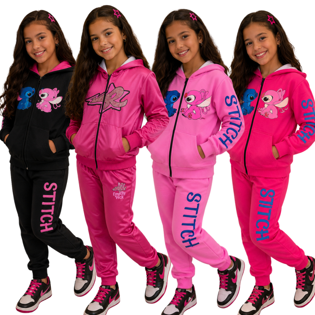 Conjuntos Infantis Menina  Stitch Emily Vick Chimp