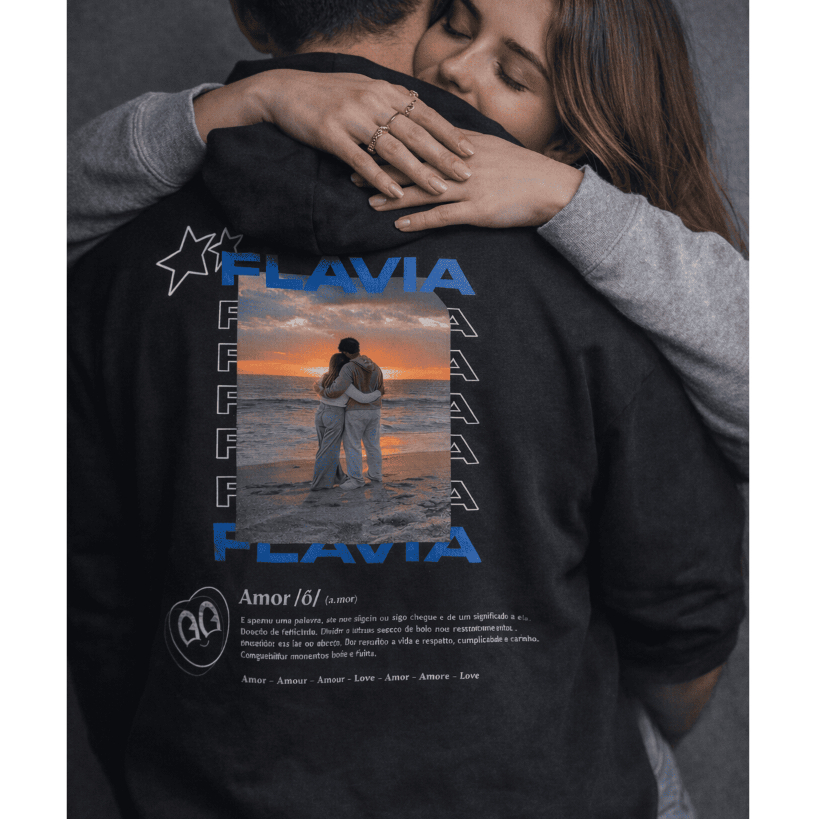 Moletom Personalizado Foto Nome Casal Blusa De Fri