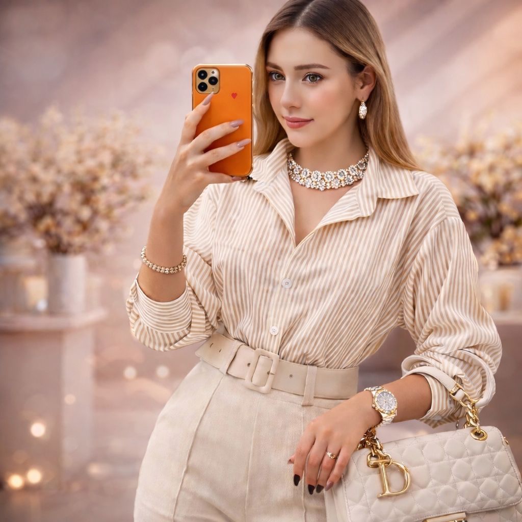 Camisa Listrada Manga Longa Conforto e Estilo Em U