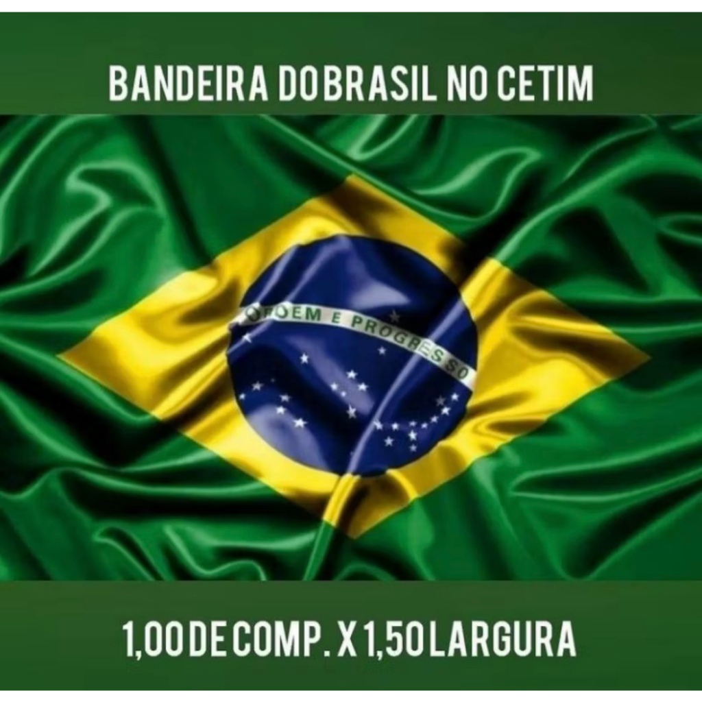 Bandeira do BRASIL em cetim tecido (1mx1,50m) Melh
