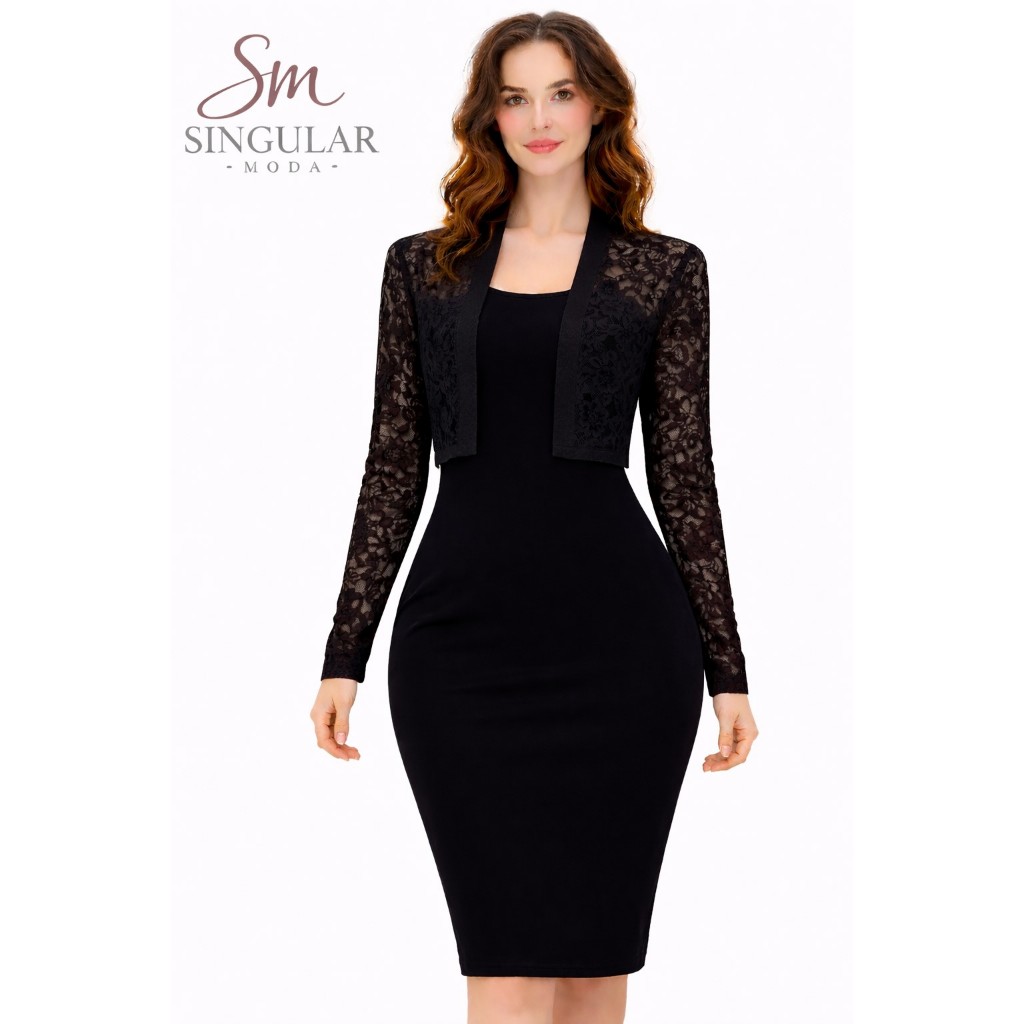 Bolero Renda Moda Evangelica  Com Acabamento Malha