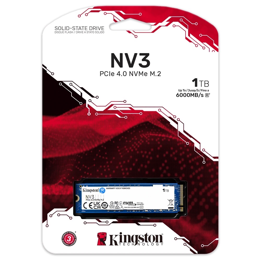Kingston NV3 1TB M.2 2280 NVMe SSD | PCIe 4.0 Gen 
