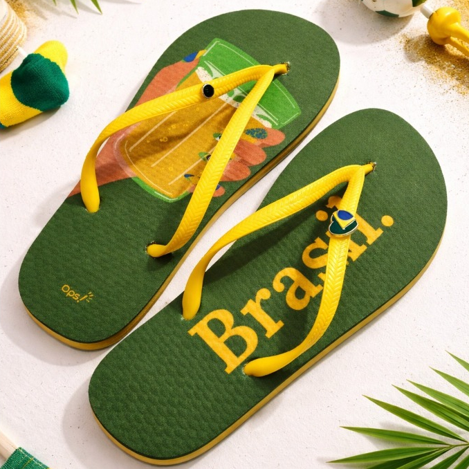 Chinelo Feminino Brasil Copa do Mundo 2026 Várias