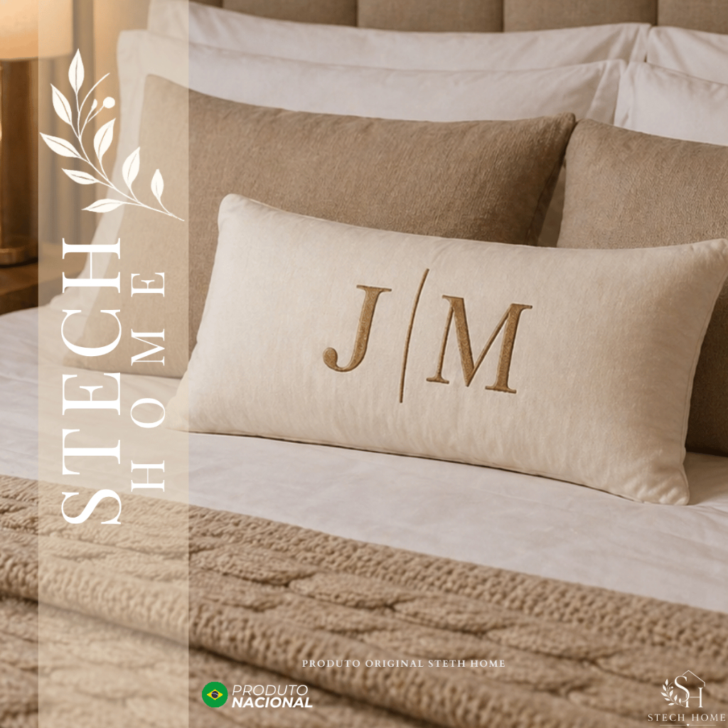 ALMOFADA DECORATIVA COM INICIAL DE CASAL PERSONALI
