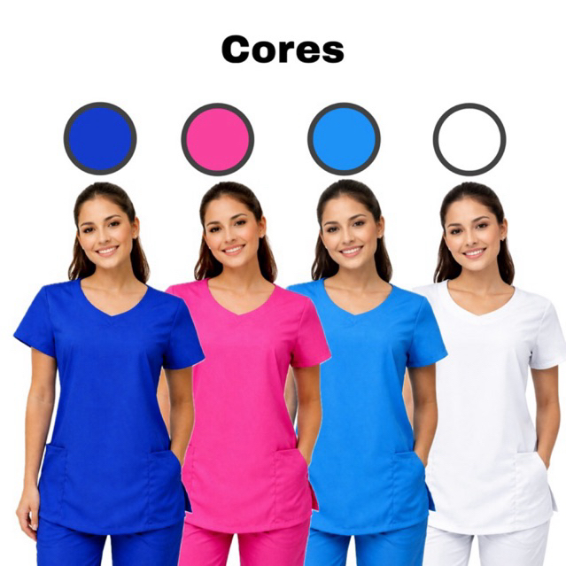 Scrubs Blusa Bata Enfermagem Medicina Cuidadora Un