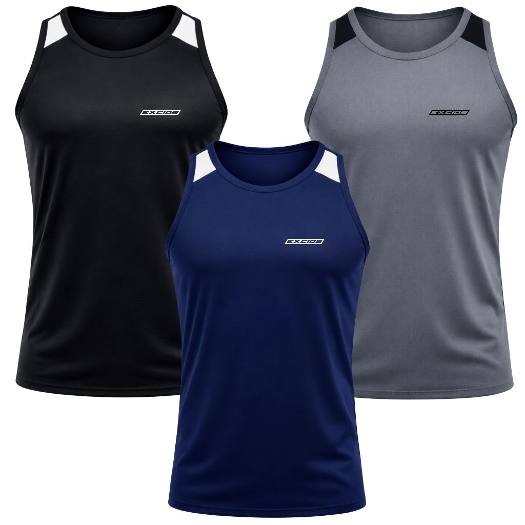Kit 3 Camisetas Regata Dry Fit Esportiva Camisa Ma