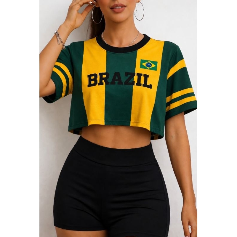 Cropped do Brasil oversized