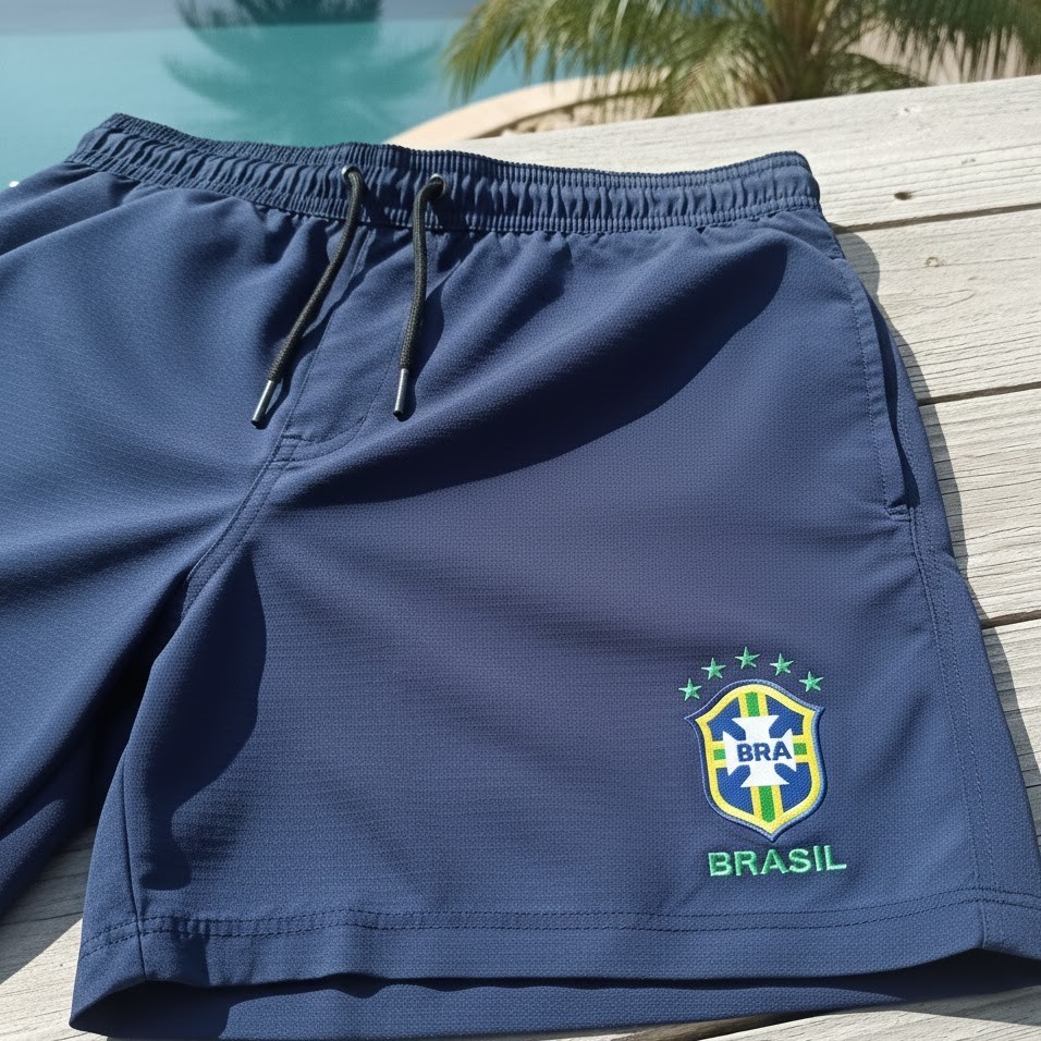 Bermuda Tactel Mauricinho Brasil Masculina Short E
