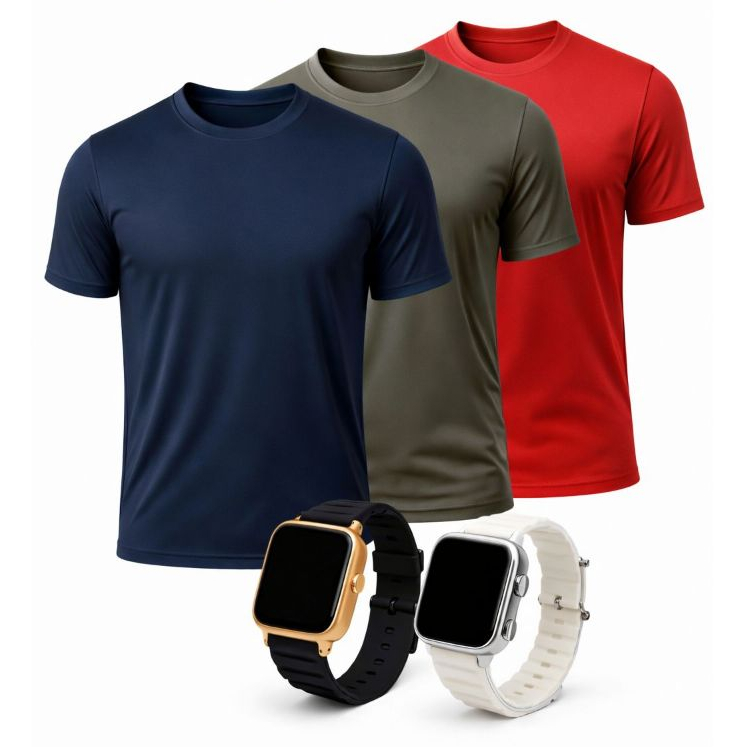 Kit Camisa Dry Fit Masculina + Relógio Digital Pr