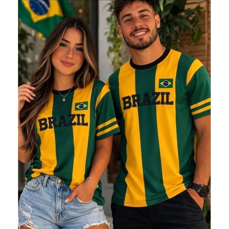 Kit Casal camiseta do Brasil/ Blusa do Brasil/ Kit