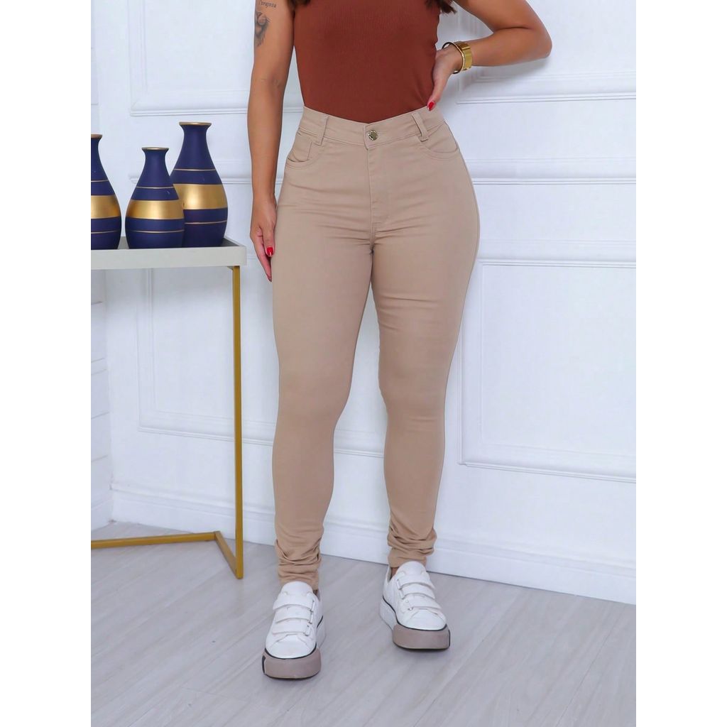 Calça Jeans Skinny Feminina Modeladora Cintura Al