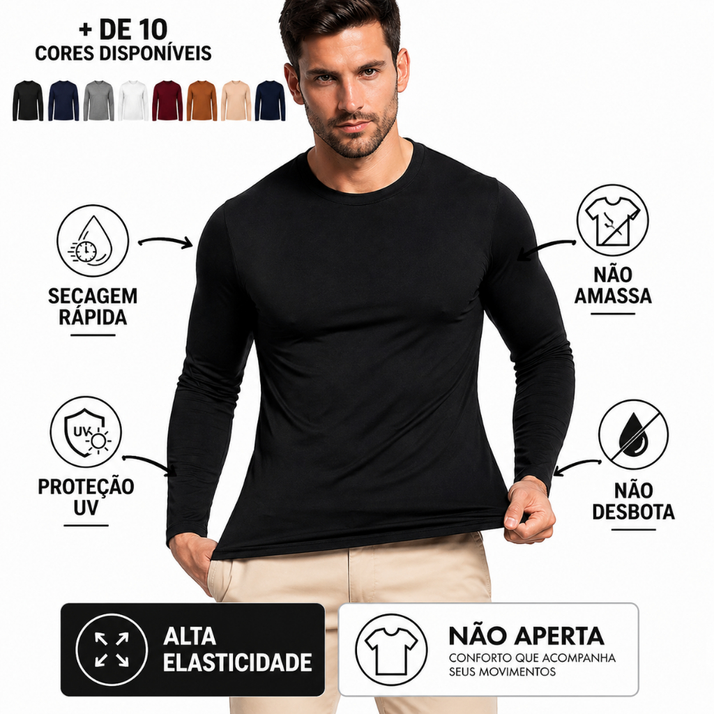 kit 1, 2 ou 3 Blusa Térmica Masculina Peluciada S