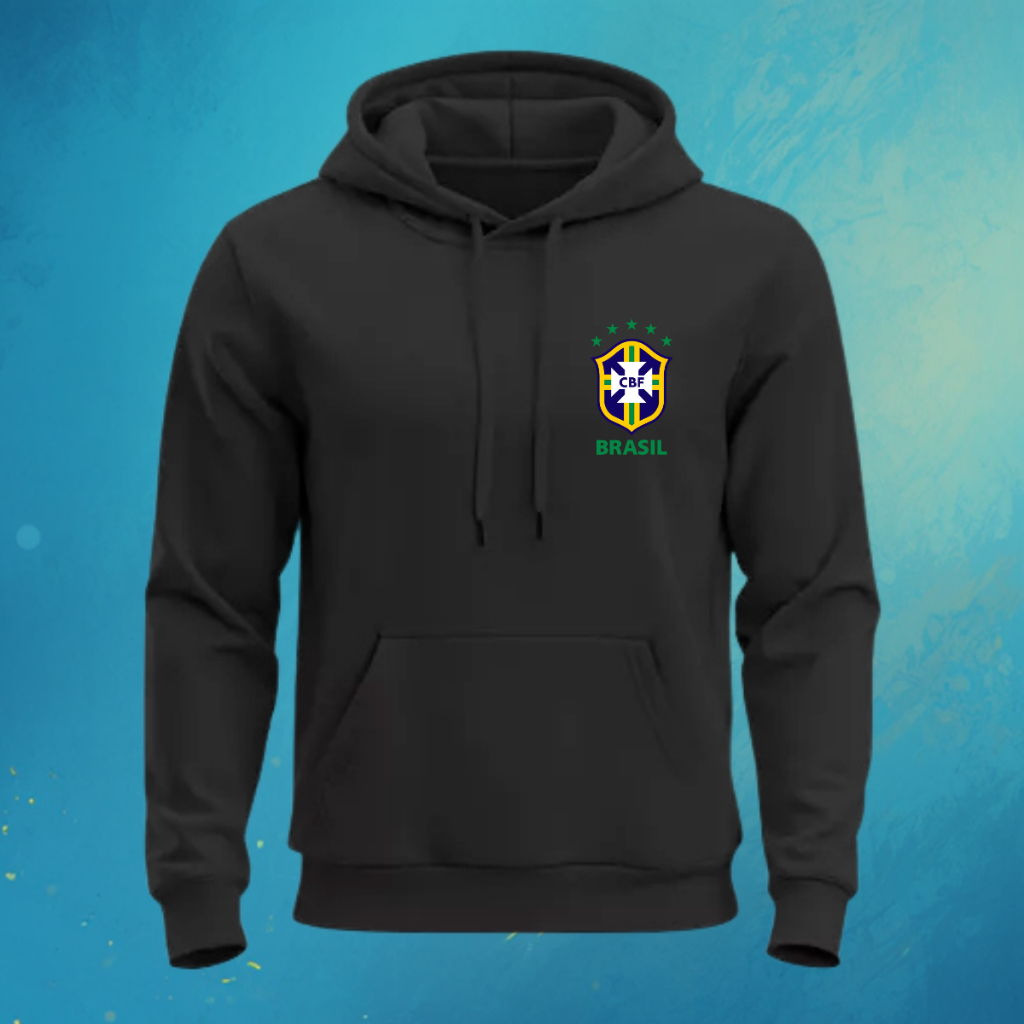 Moletom Unissex Canguru Abrigo Brasil Copa Do Mund