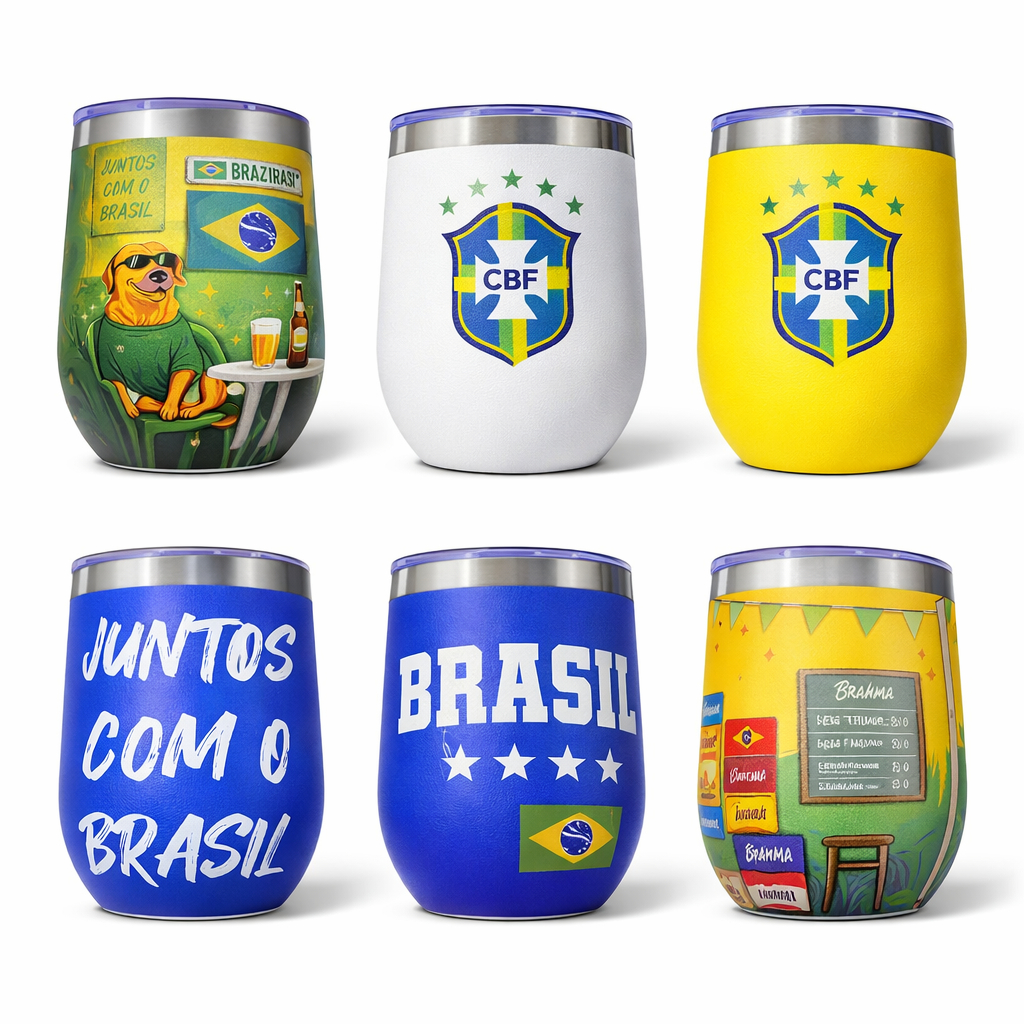 Copo Térmico Cuia Seleção Brasileira 350ml Esta