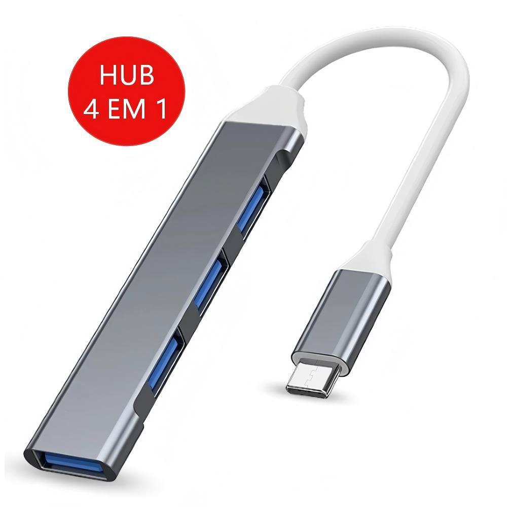 HUB 4 Em 1 USB USB3.0 OTG Tipo C Adaptador Para Te