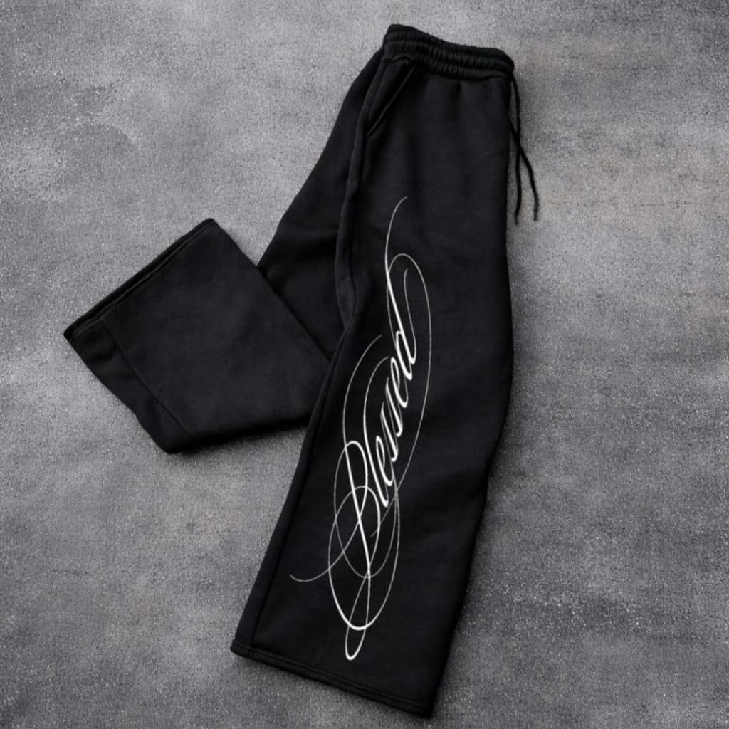 Calça Wed Leg Moletom Baddy Streetwear Blessed Te