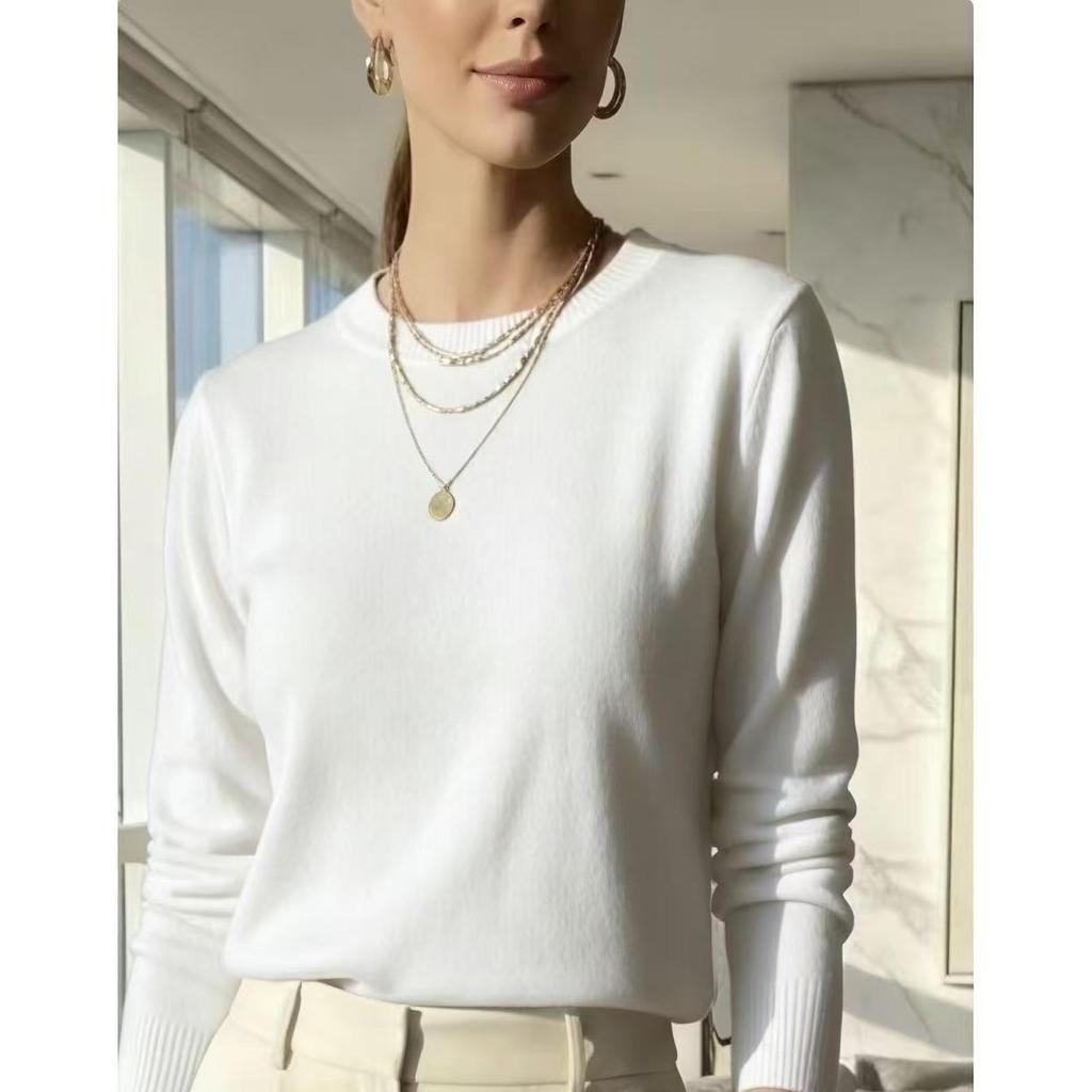 BLUSA FEMININO TRICOT MANGA LONGA INVERNO BASICA S