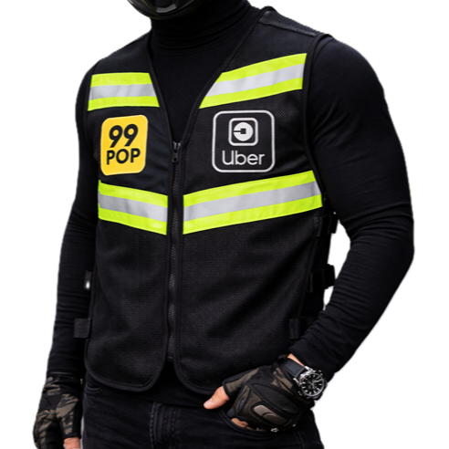 Kit Colete Refletivo Uber Moto 99 Pop Motoboy com 