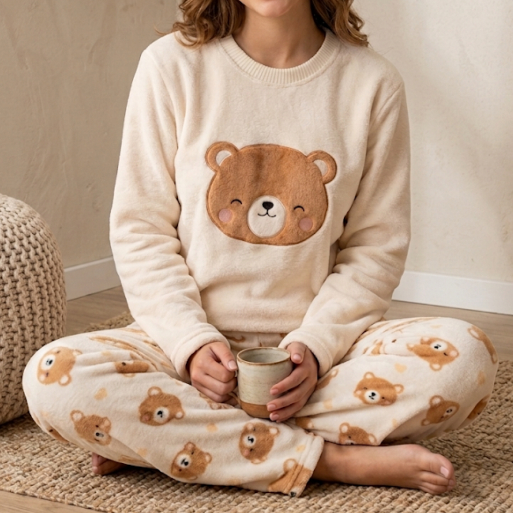 Pijama Quentinho E Grosso Homewear Cozy em Plush F