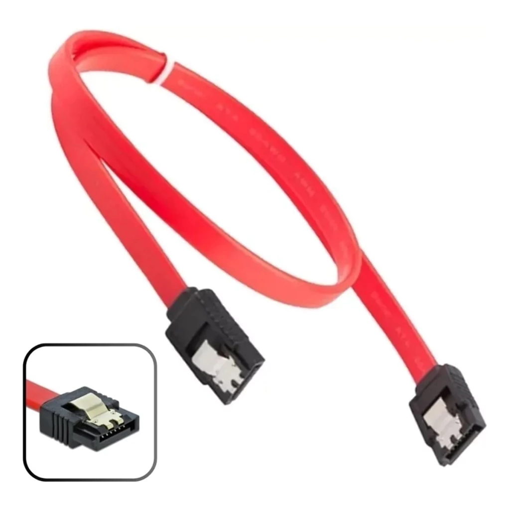 Cabo SATA 3 Dados 6 Gb/s com Trava Metal 50 cm 180