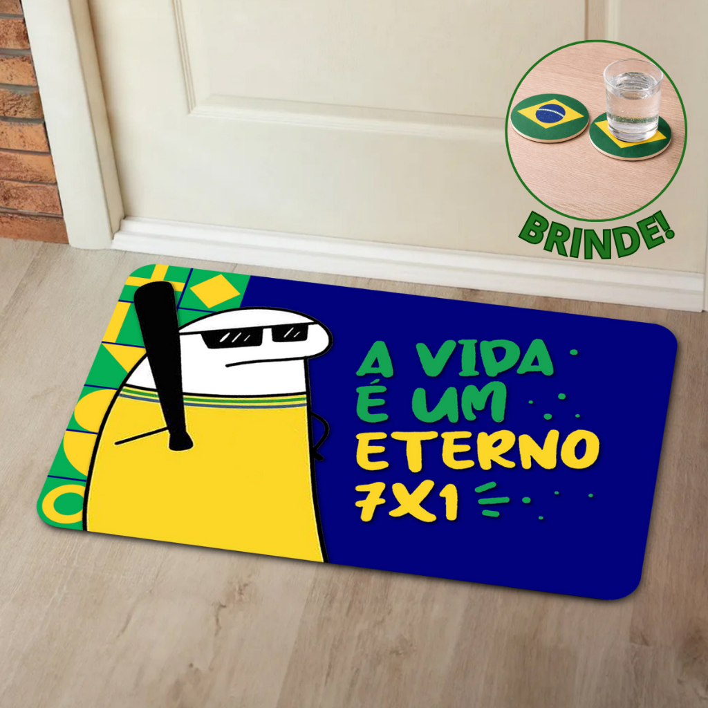 Tapete Entrada Com Brinde Copa do Mundo Brasil 55x
