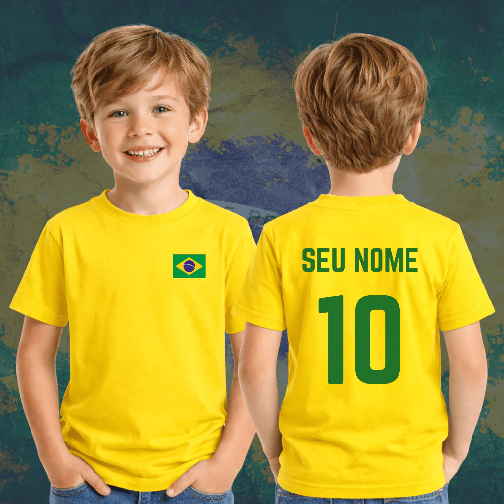 Camiseta Infantil Criança Seleção Brasileira Pe