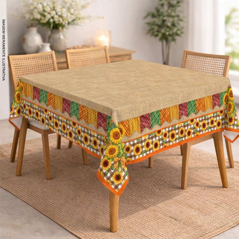 Toalha De Mesa Quadrada Tema Festa Junina São Jo�