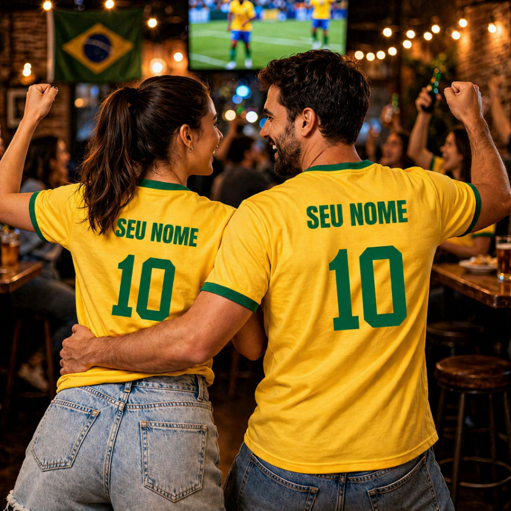 Camiseta Personalizada do Brasil Blusa Feminina e 