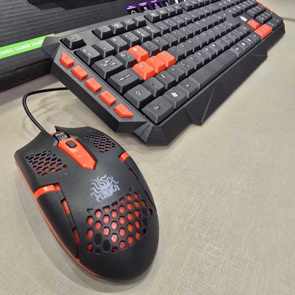 Teclado Mouse Gamer Teclas Destacadas Multimídia 