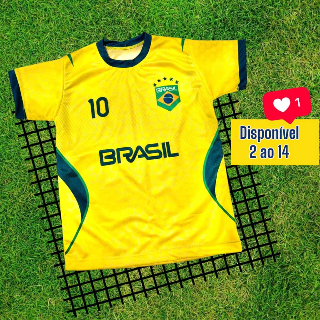 camiseta brasil infantil unissex