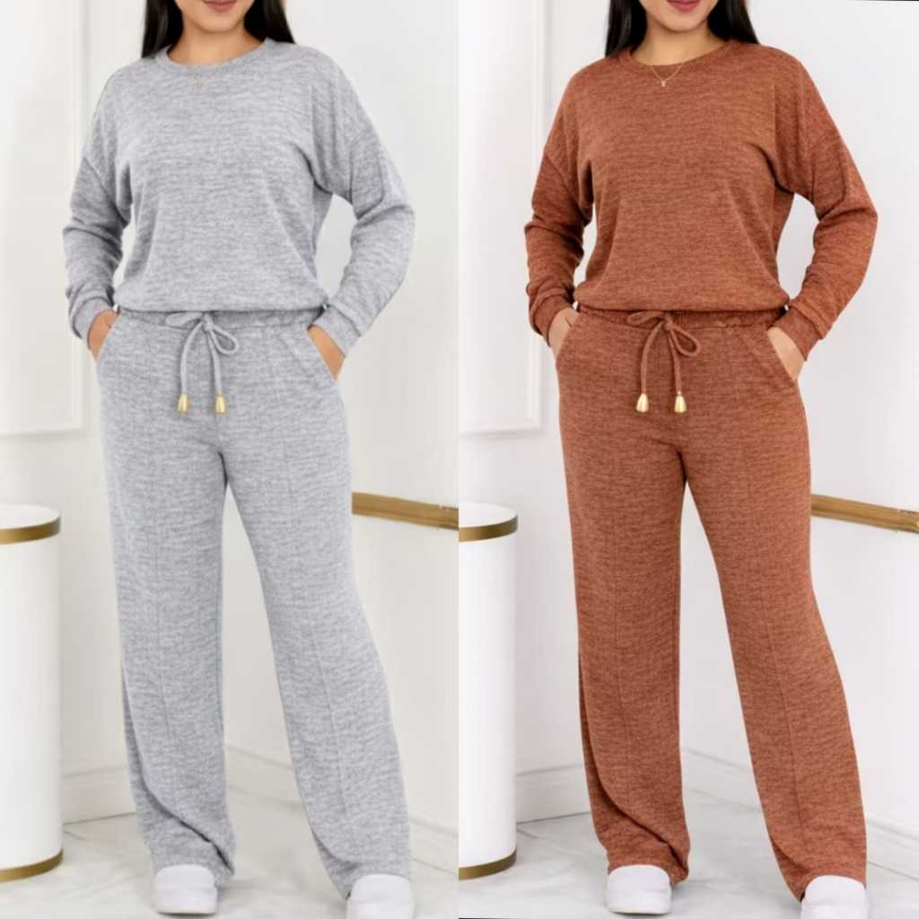 Conjunto Feminino Lanzinha Ribi  canelada Gola lis