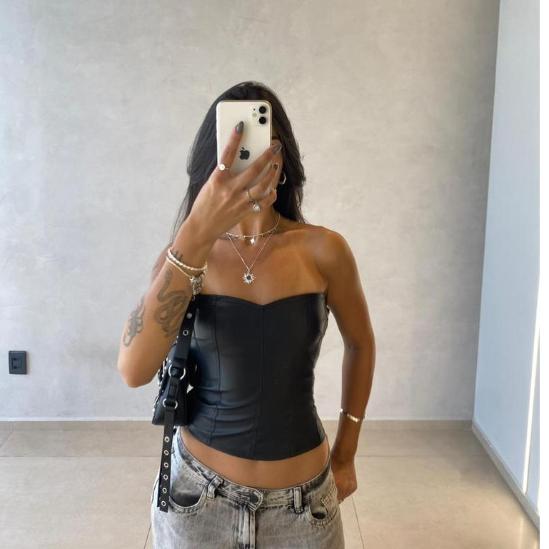 Top Corset Feminino Courino Cléo