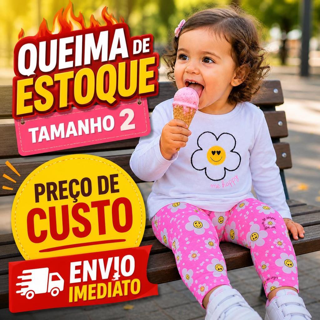 Conjunto Feminino Infantil Tamanho 2 Meia Estaçã
