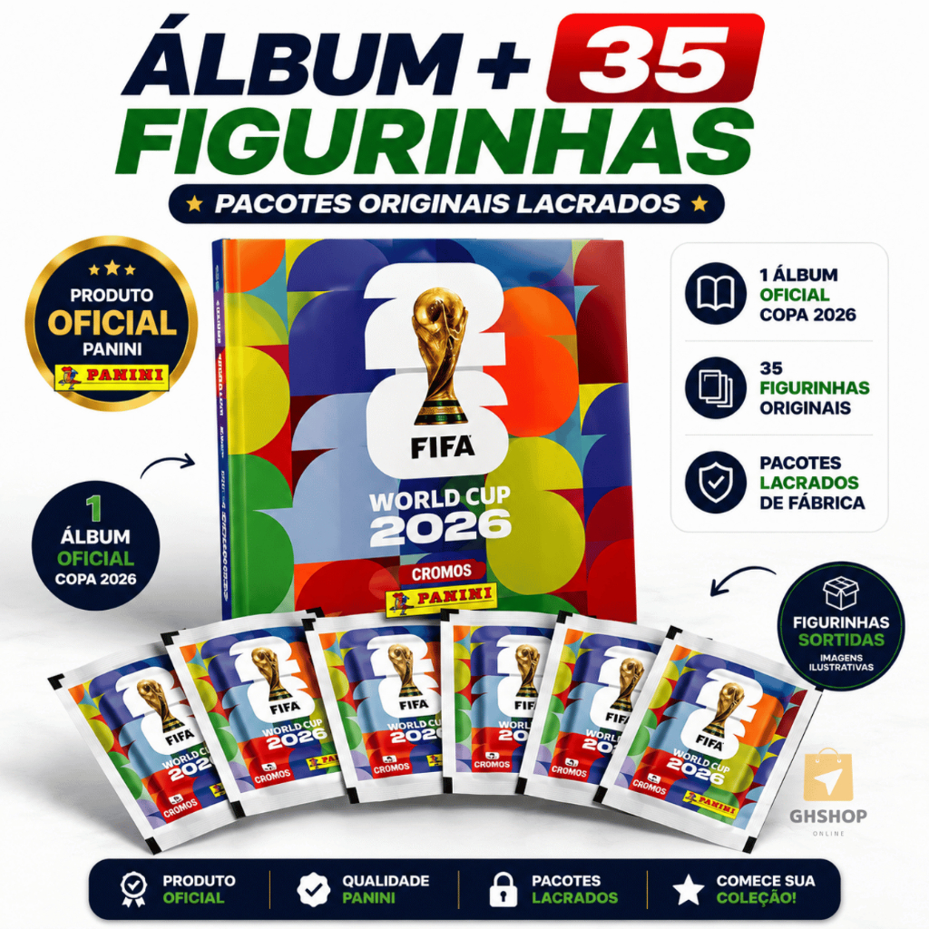Álbum Copa 2026 + 35 Figurinhas Originais Panini 