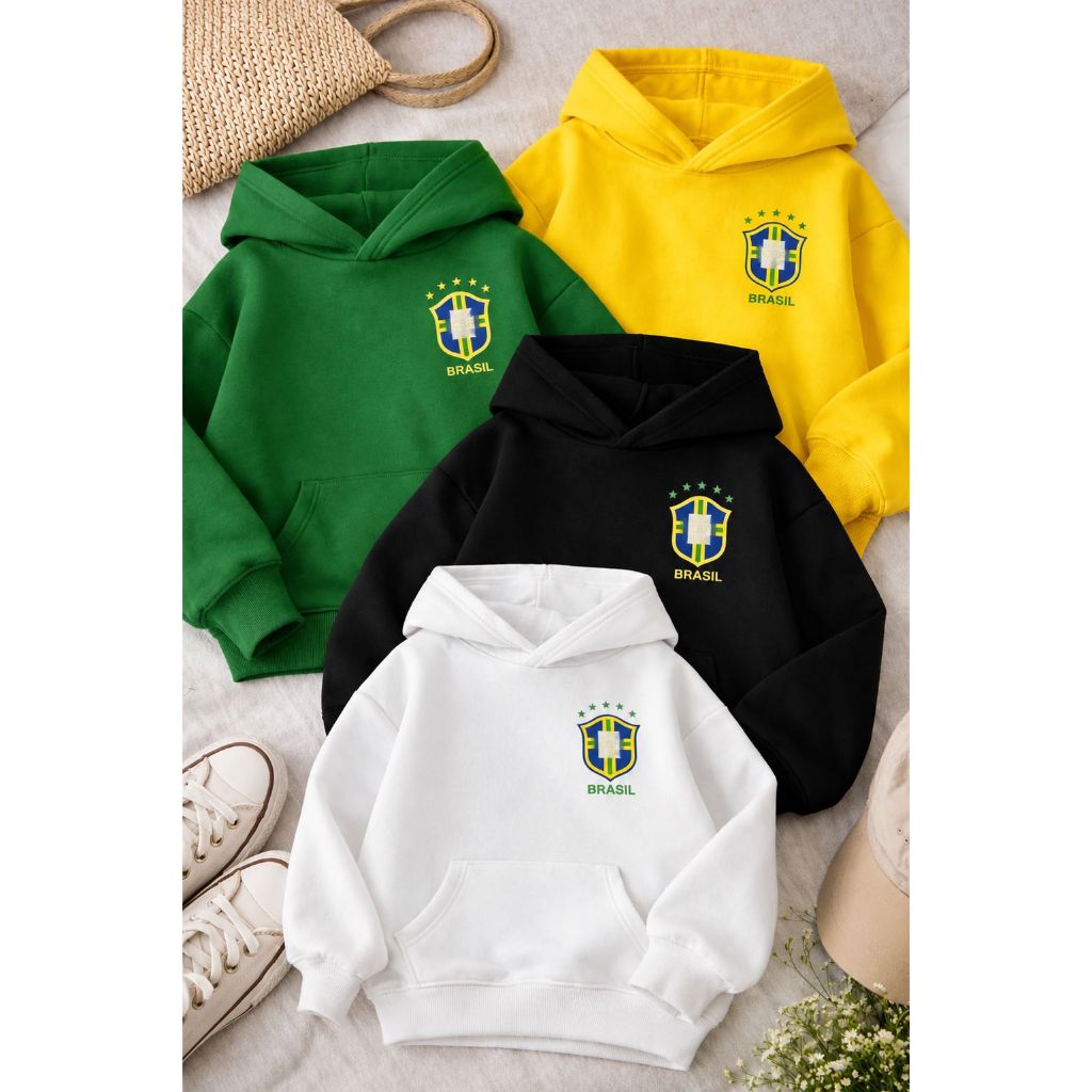 Moletom Infantil Brasil Menino Menina Flanelado Co